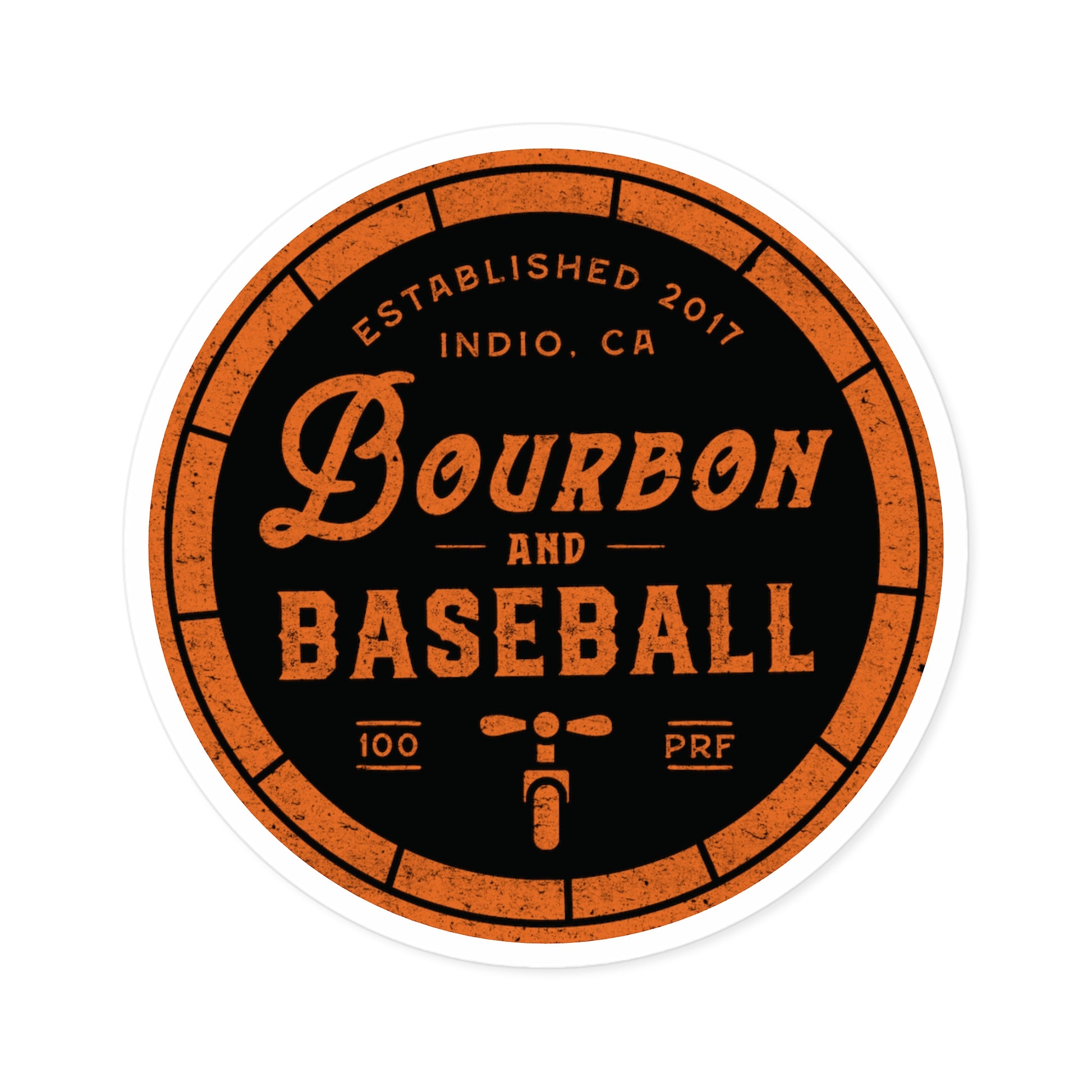 Bourbon & Baseball Circle Sticker