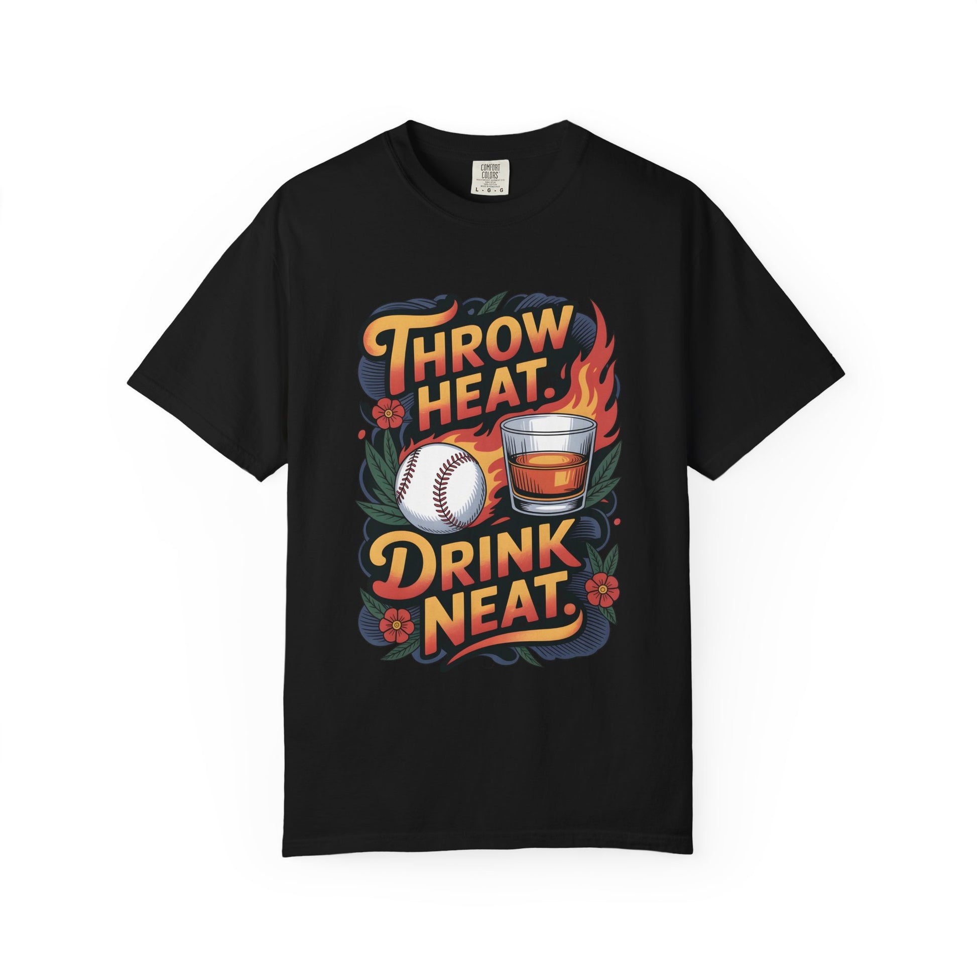 Throw Heat Drink Neat Shirt | Bourbon and Baseball