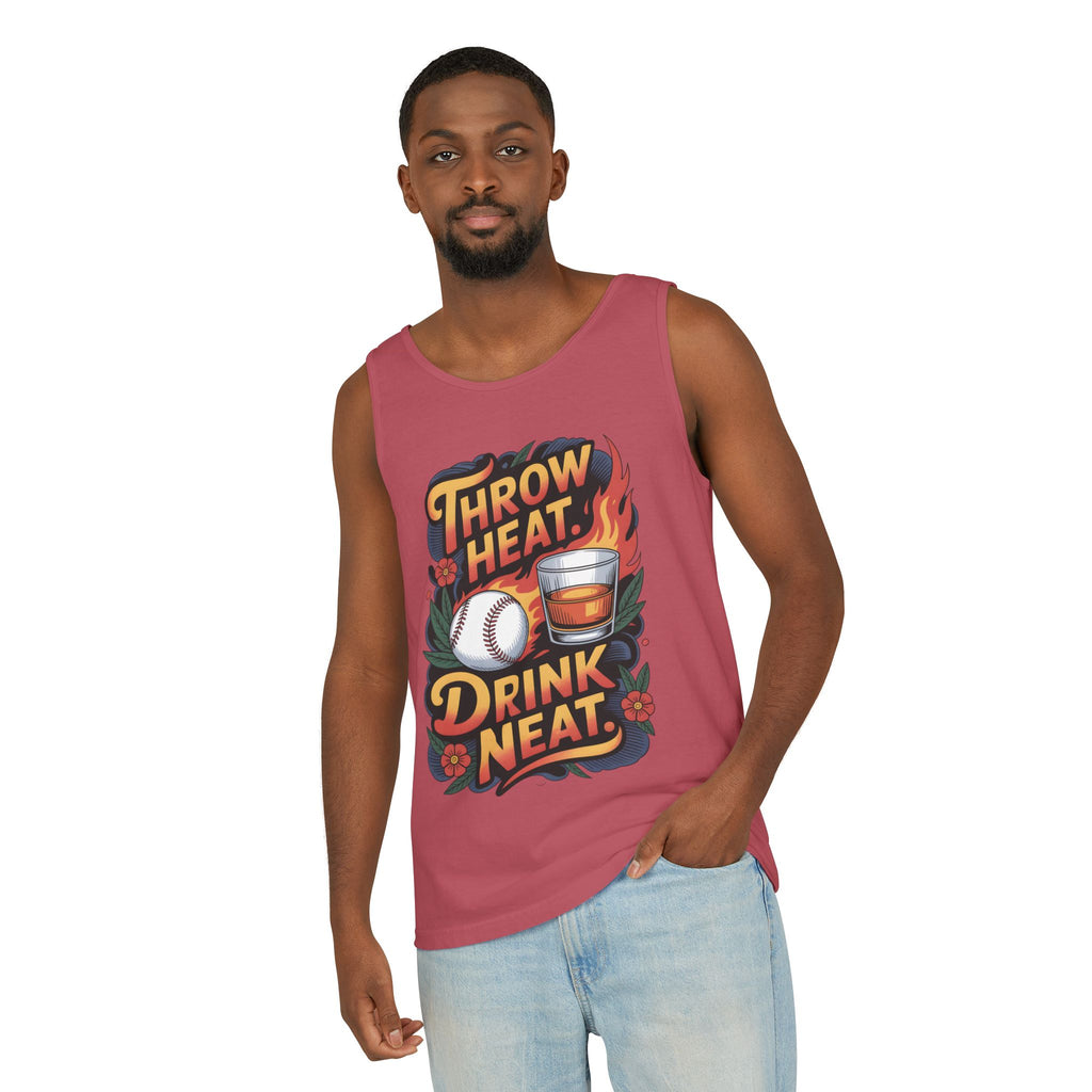Throw Heat Drink Neat Tank Top | Bourbon and Baseball