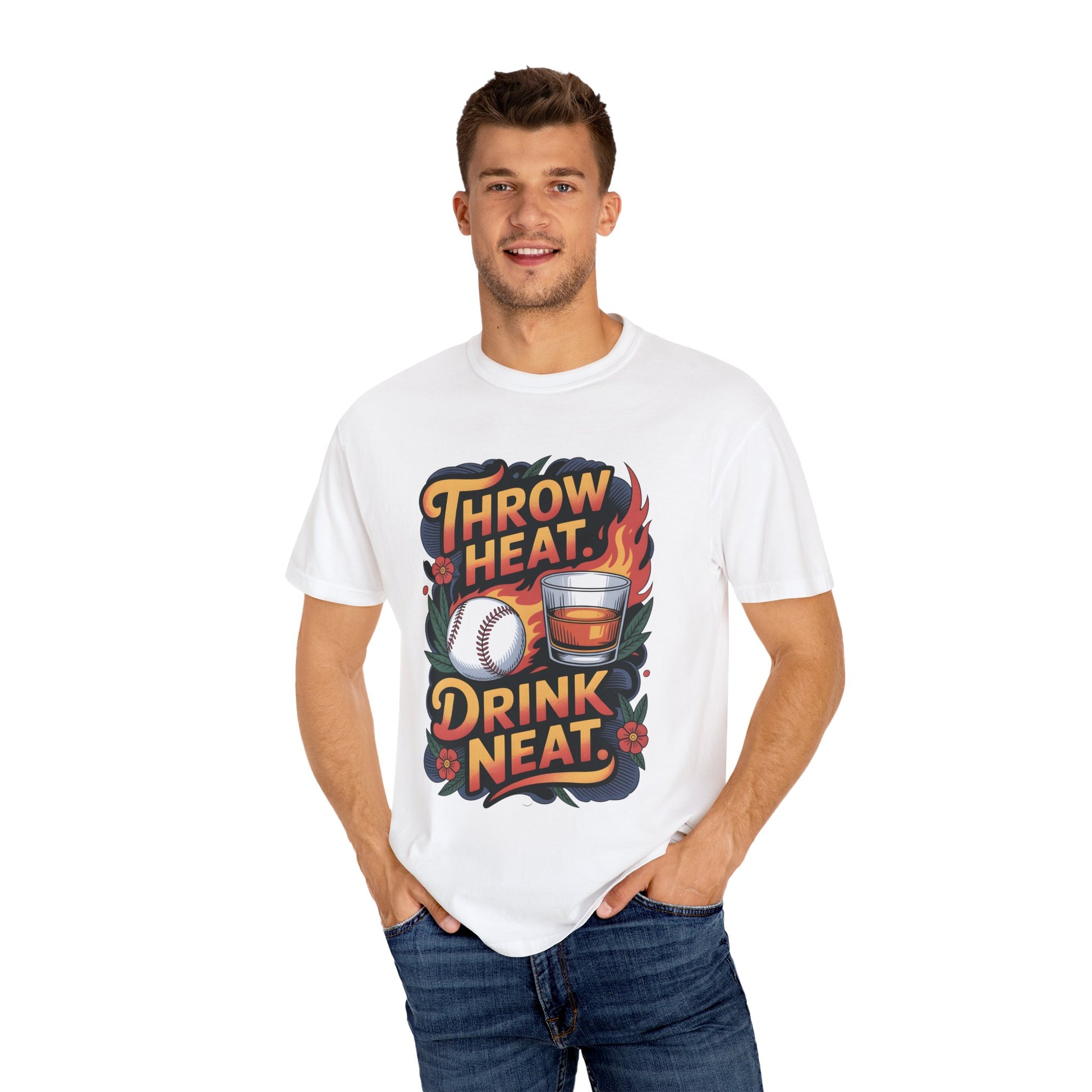 Throw Heat Drink Neat Shirt | Bourbon and Baseball