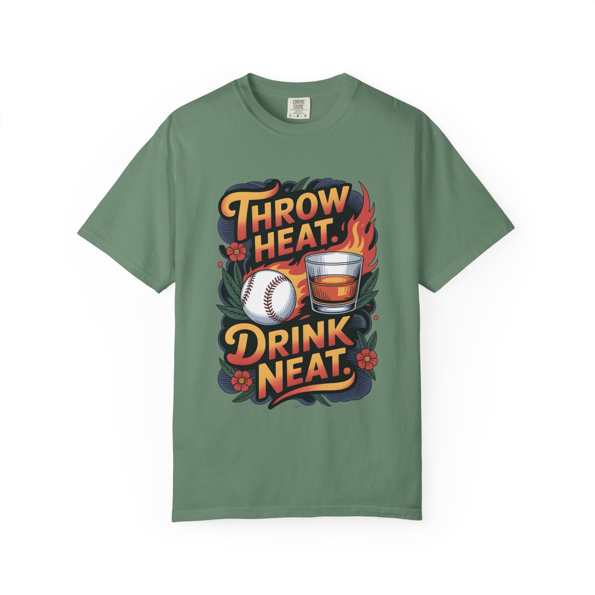 Throw Heat Drink Neat Shirt | Bourbon and Baseball
