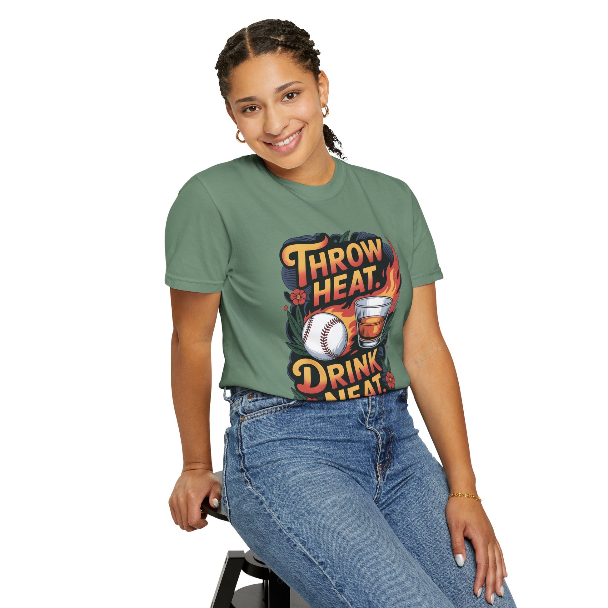 Throw Heat Drink Neat Shirt | Bourbon and Baseball