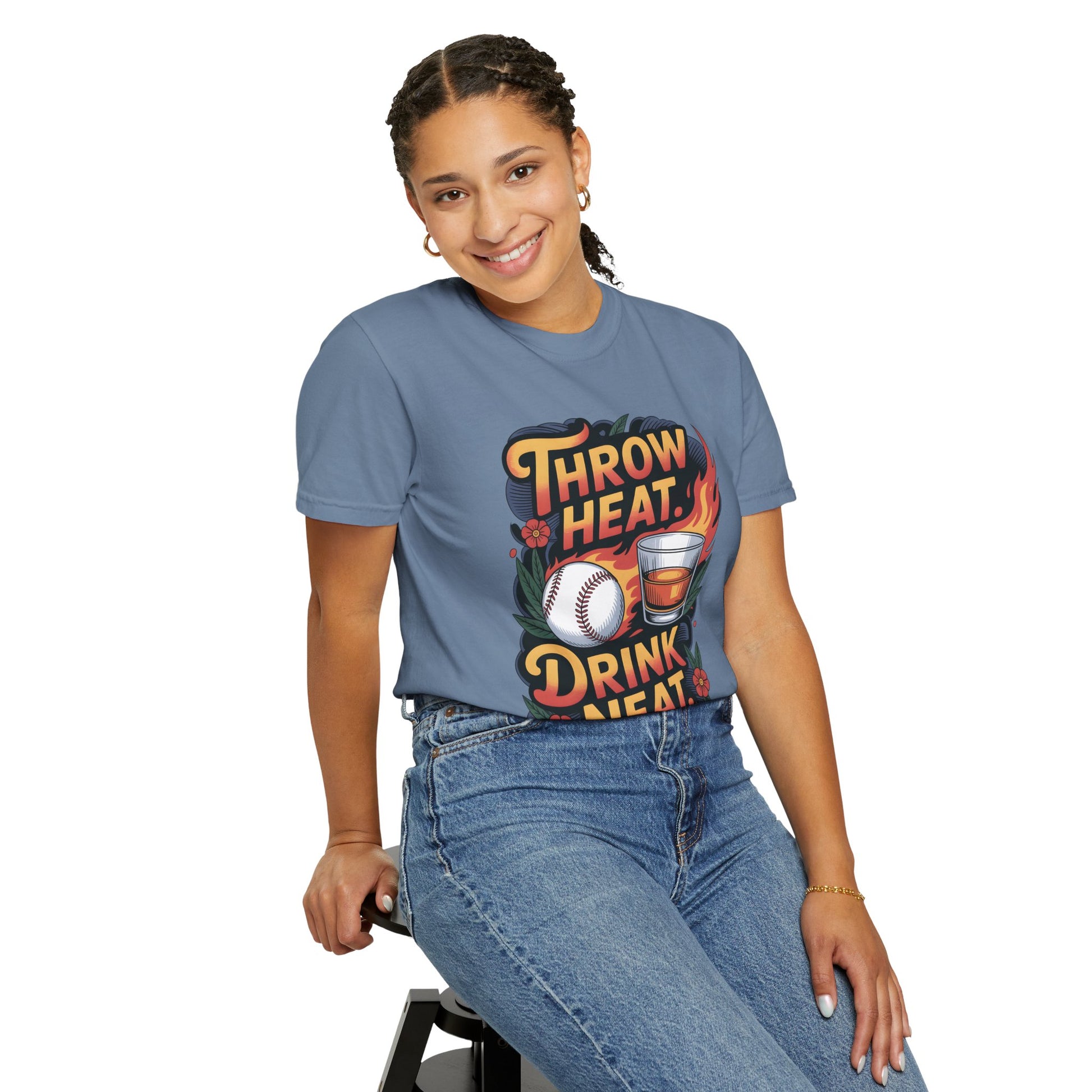 Throw Heat Drink Neat Shirt | Bourbon and Baseball