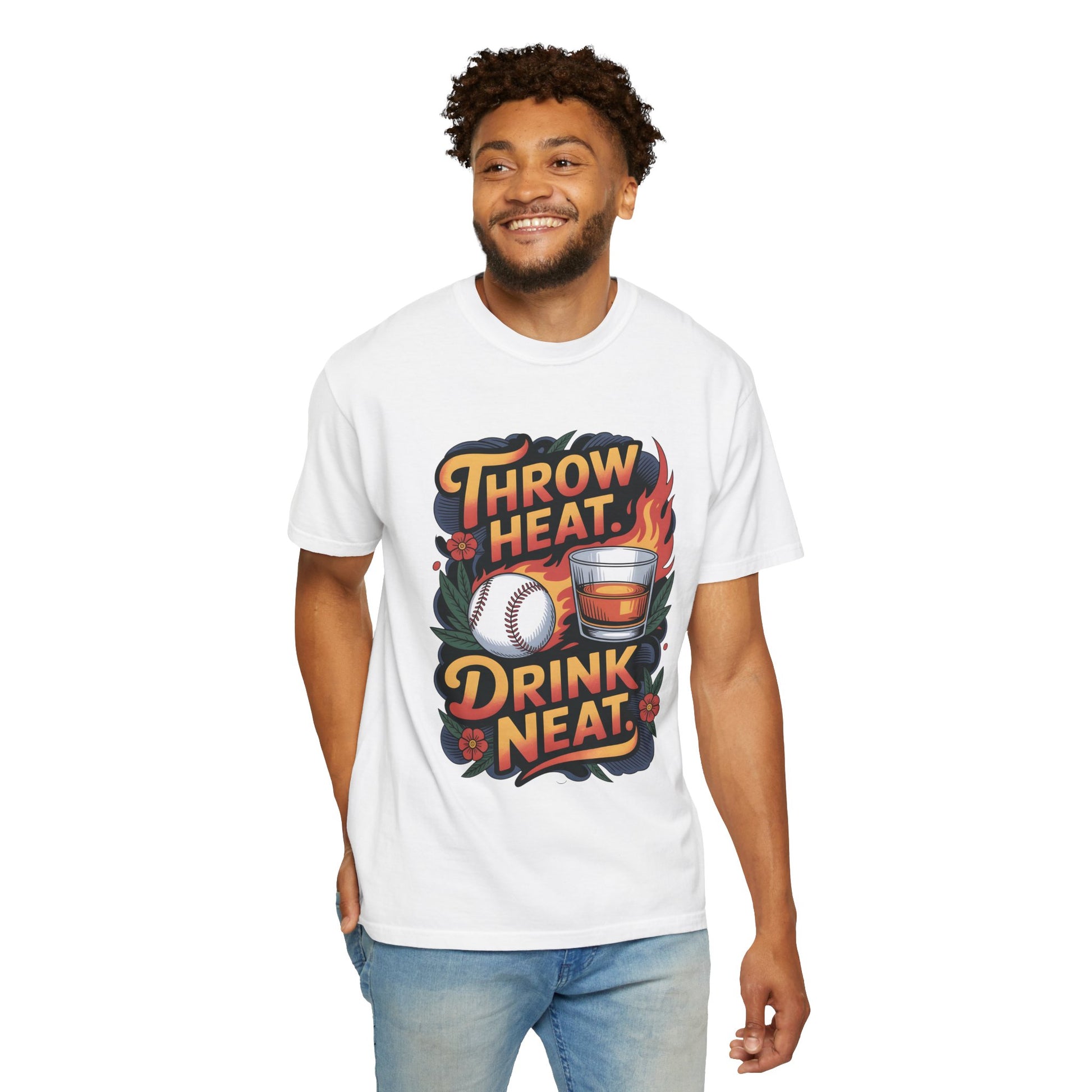 Throw Heat Drink Neat Shirt | Bourbon and Baseball