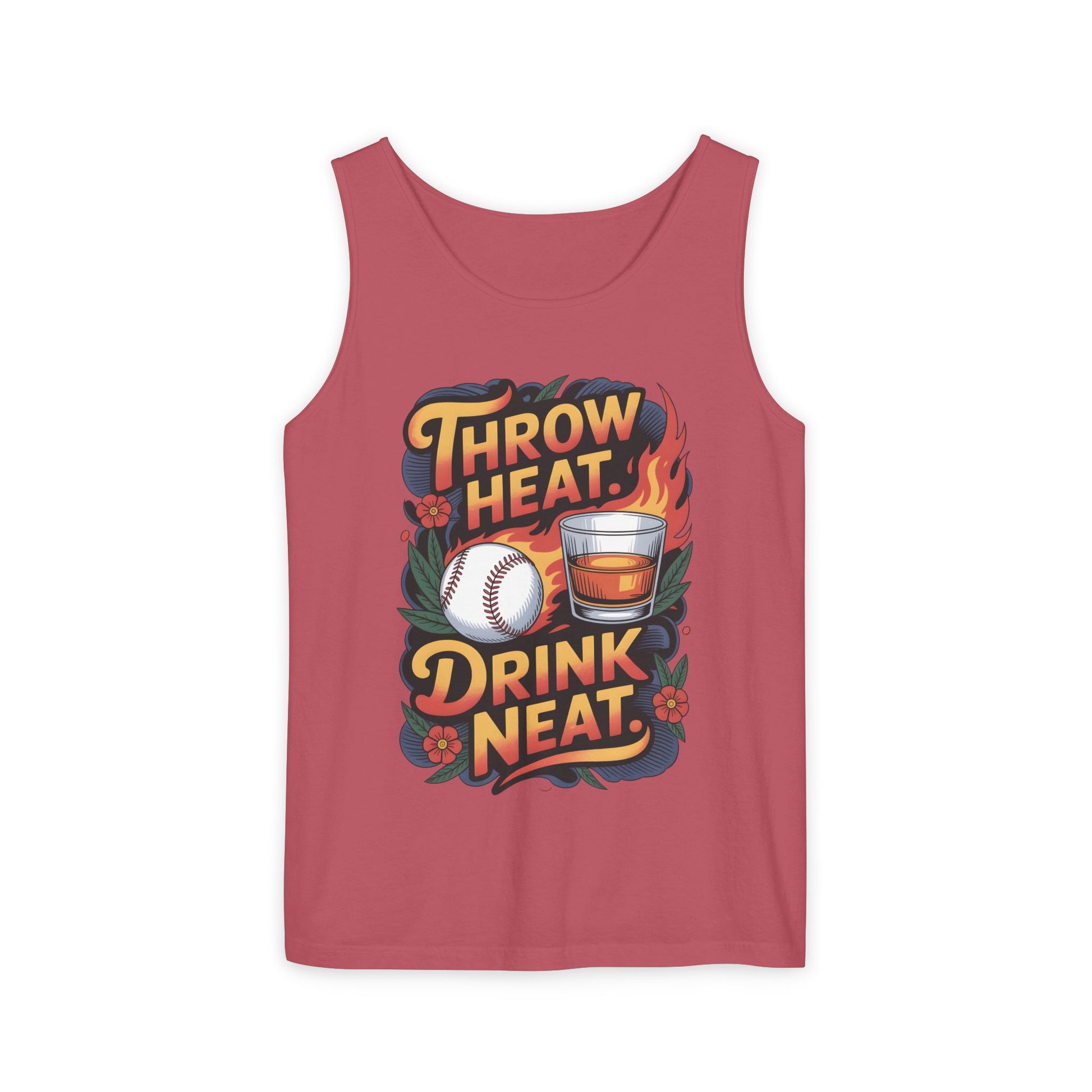 Throw Heat Drink Neat Tank Top | Bourbon and Baseball