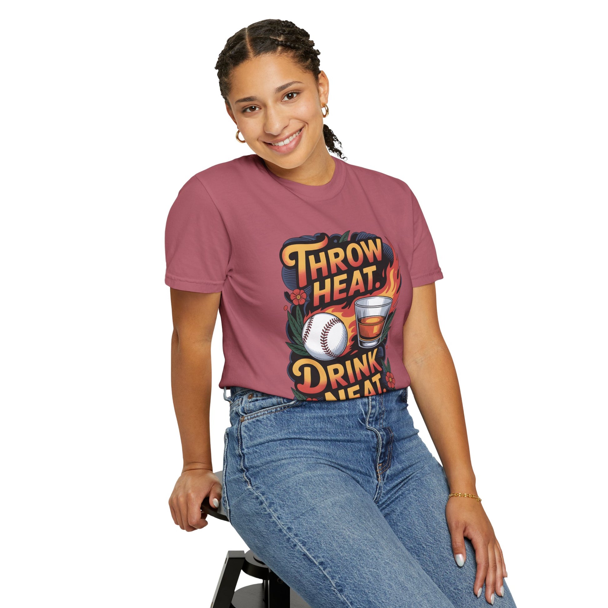 Throw Heat Drink Neat Shirt | Bourbon and Baseball