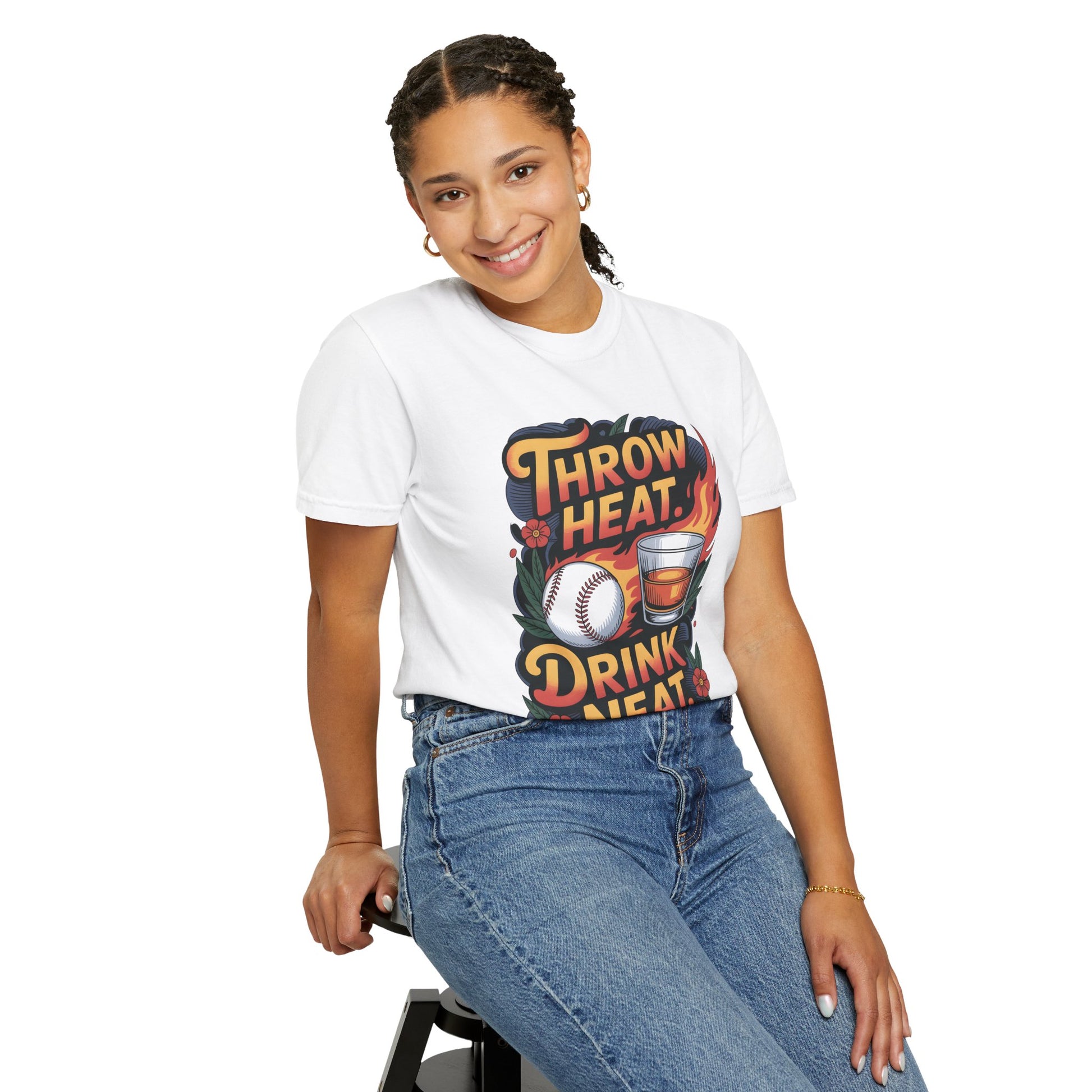 Throw Heat Drink Neat Shirt | Bourbon and Baseball