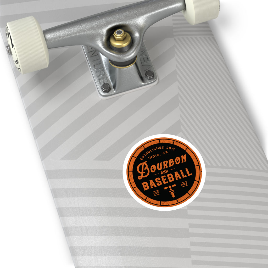 Bourbon & Baseball Circle Sticker