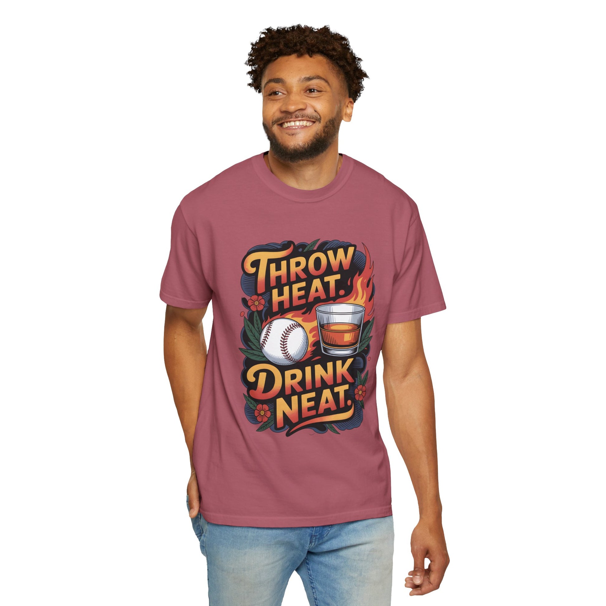Throw Heat Drink Neat Shirt | Bourbon and Baseball