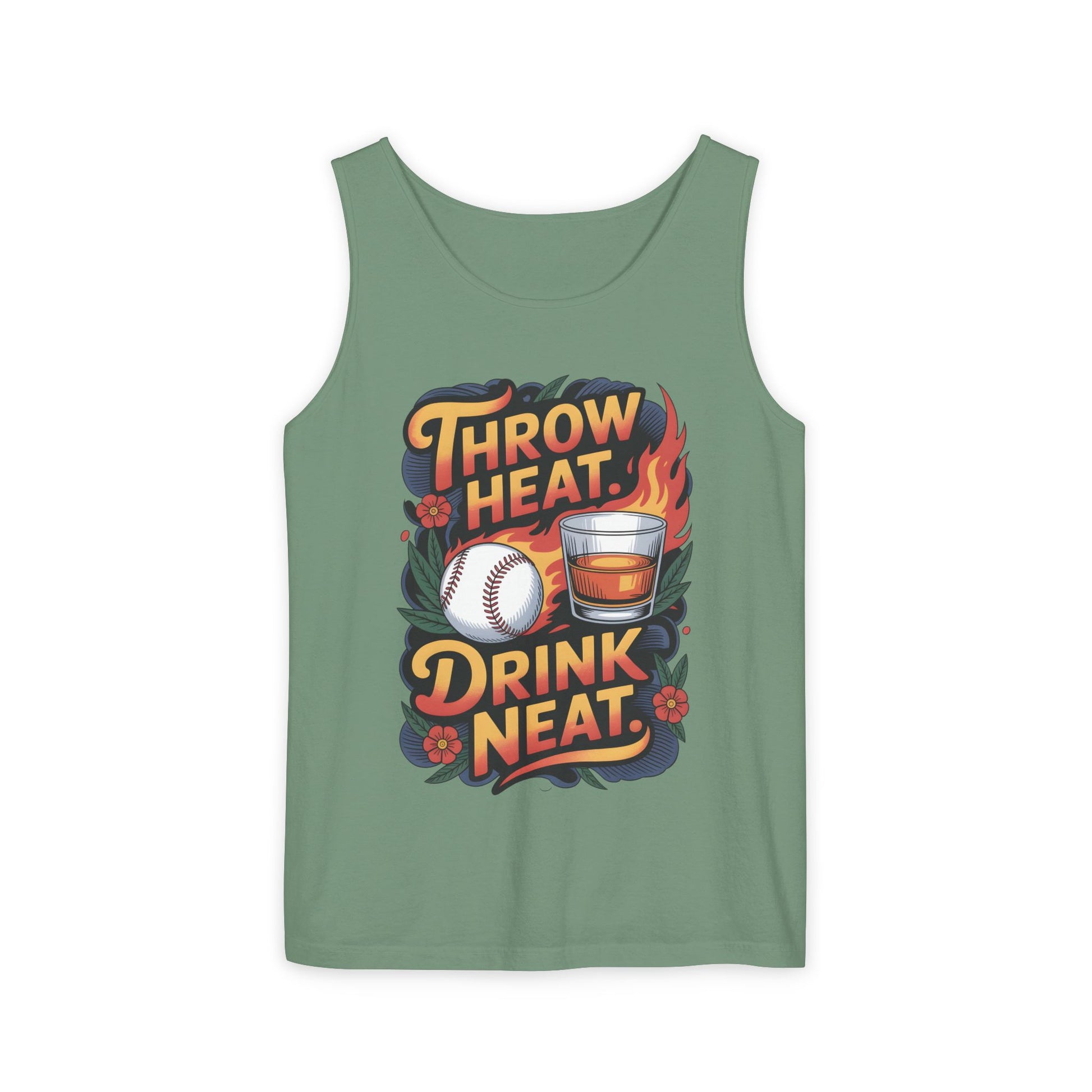 Throw Heat Drink Neat Tank Top | Bourbon and Baseball