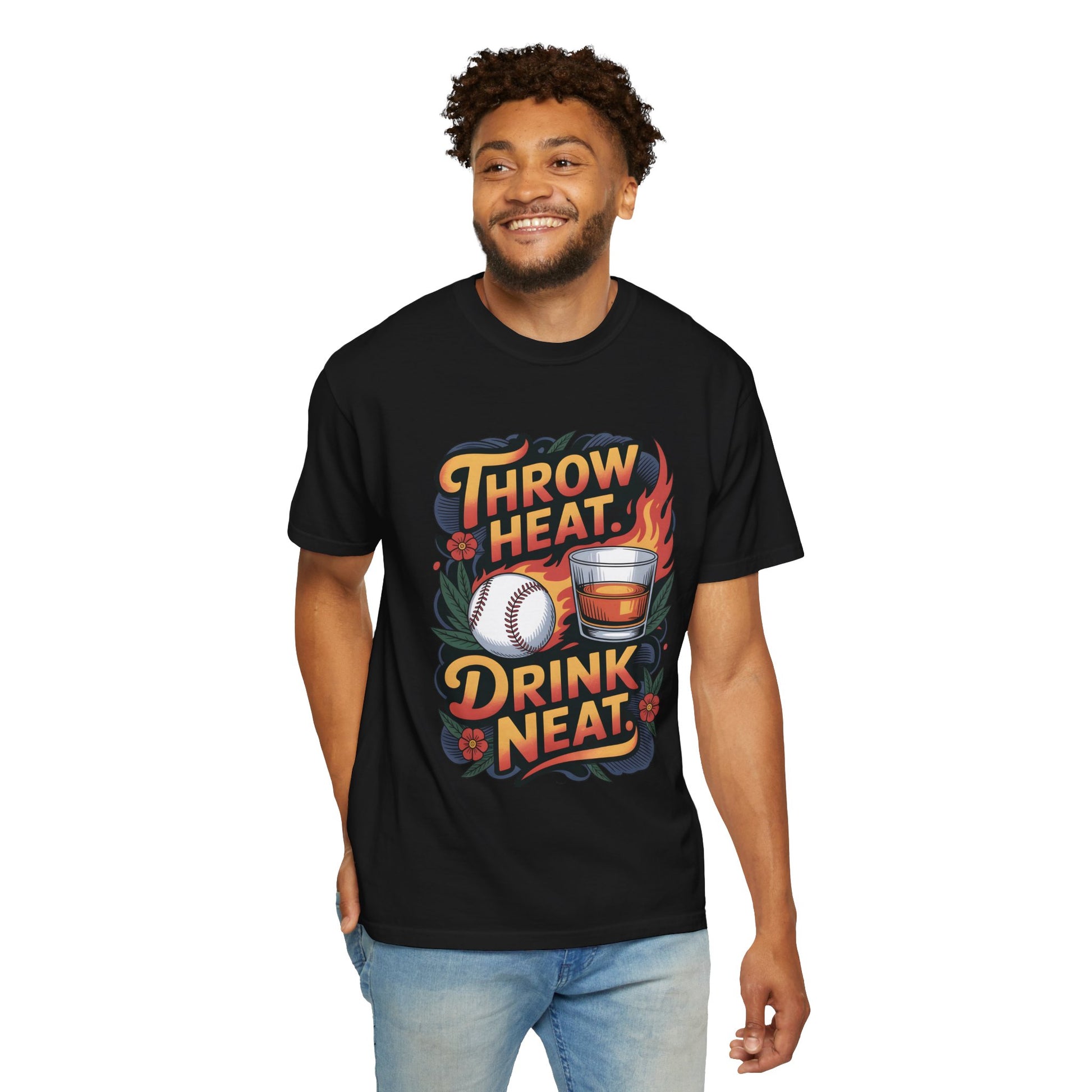 Throw Heat Drink Neat Shirt | Bourbon and Baseball