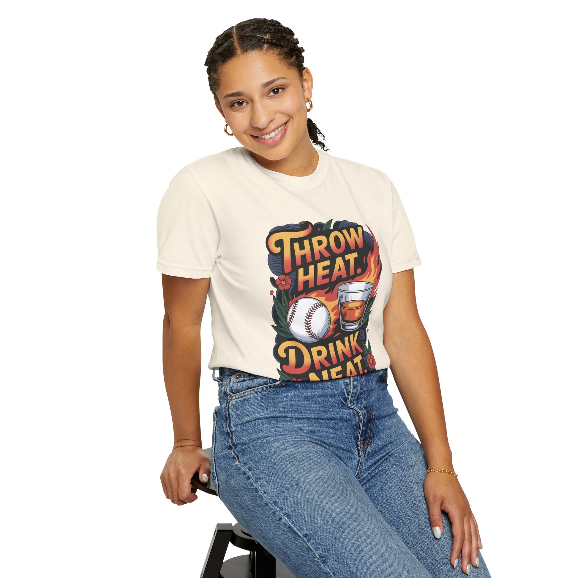 Throw Heat Drink Neat Shirt | Bourbon and Baseball