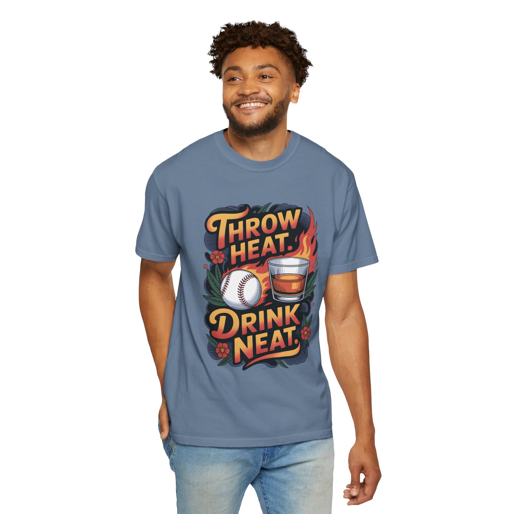 Throw Heat Drink Neat Shirt | Bourbon and Baseball