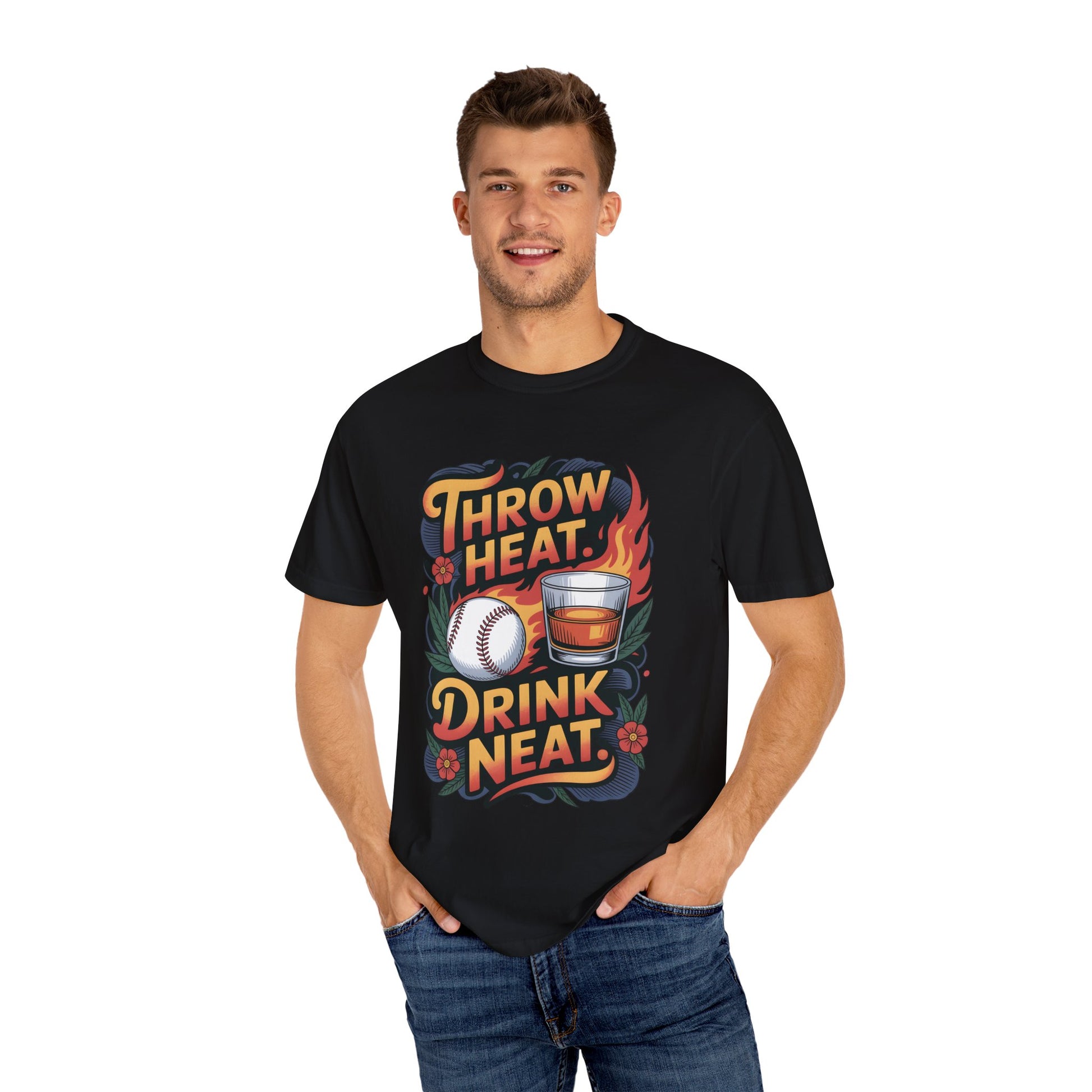 Throw Heat Drink Neat Shirt | Bourbon and Baseball