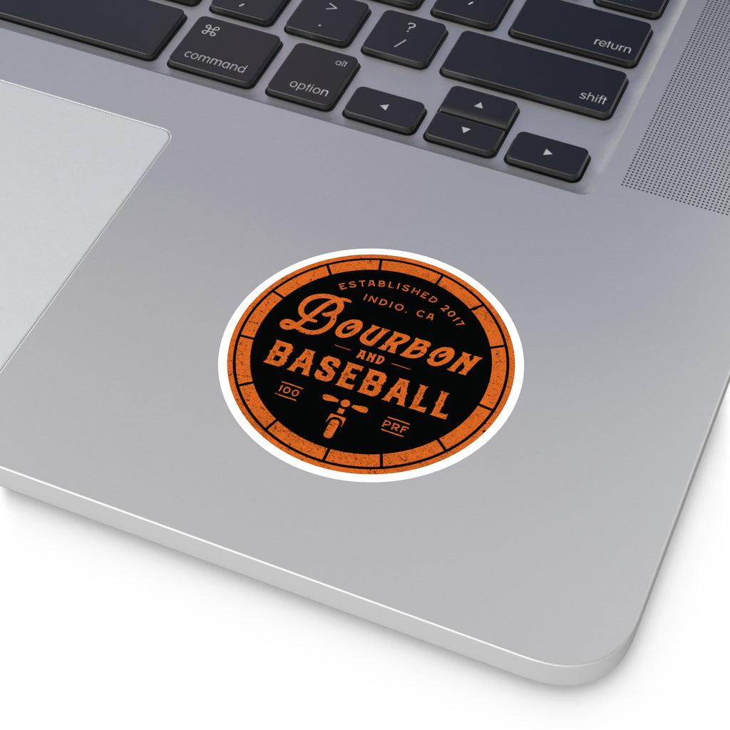 Bourbon & Baseball Circle Sticker