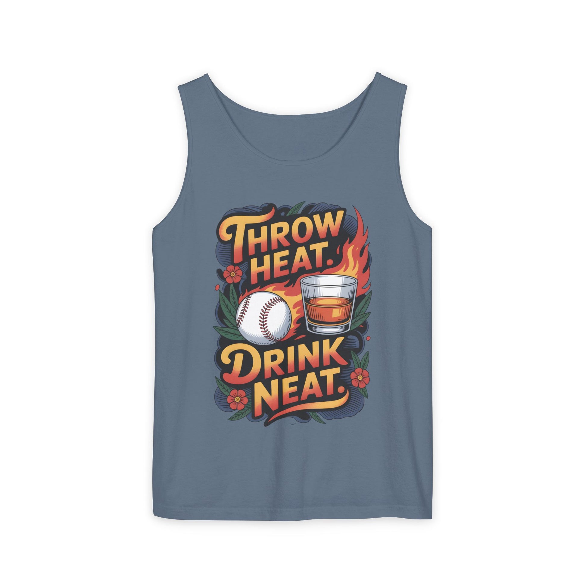 Throw Heat Drink Neat Tank Top | Bourbon and Baseball
