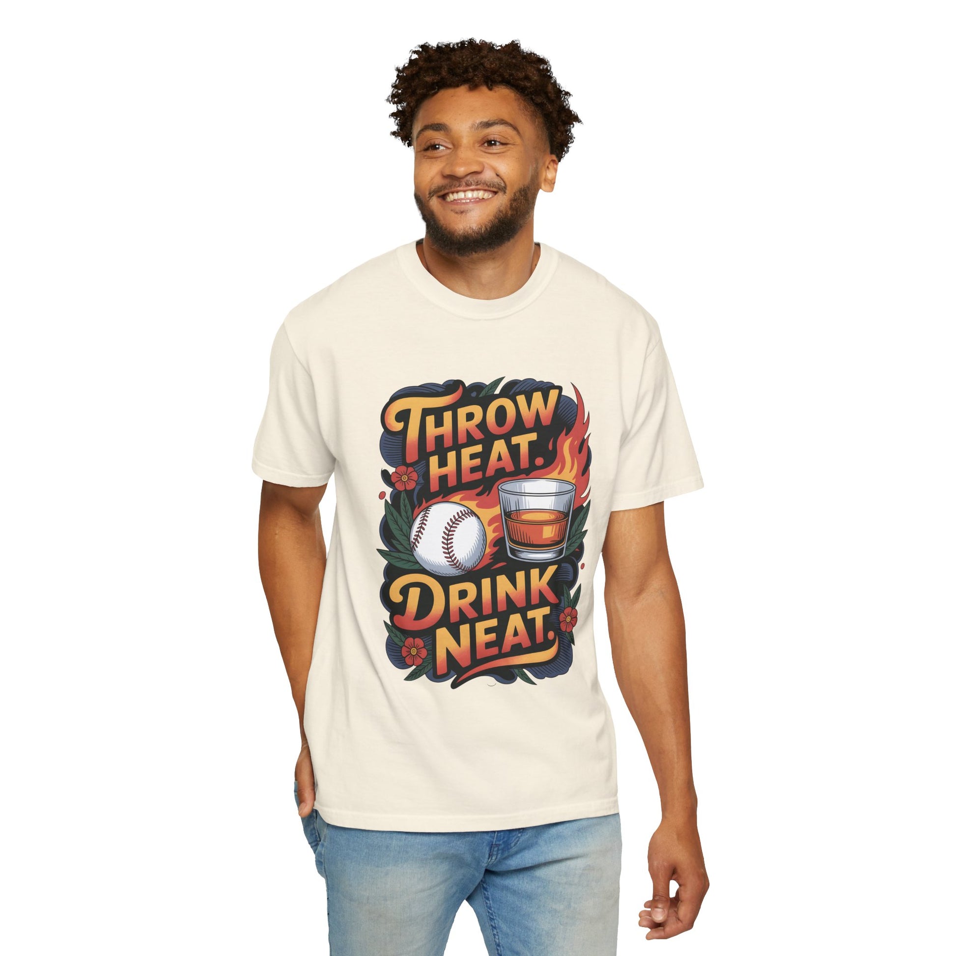 Throw Heat Drink Neat Shirt | Bourbon and Baseball